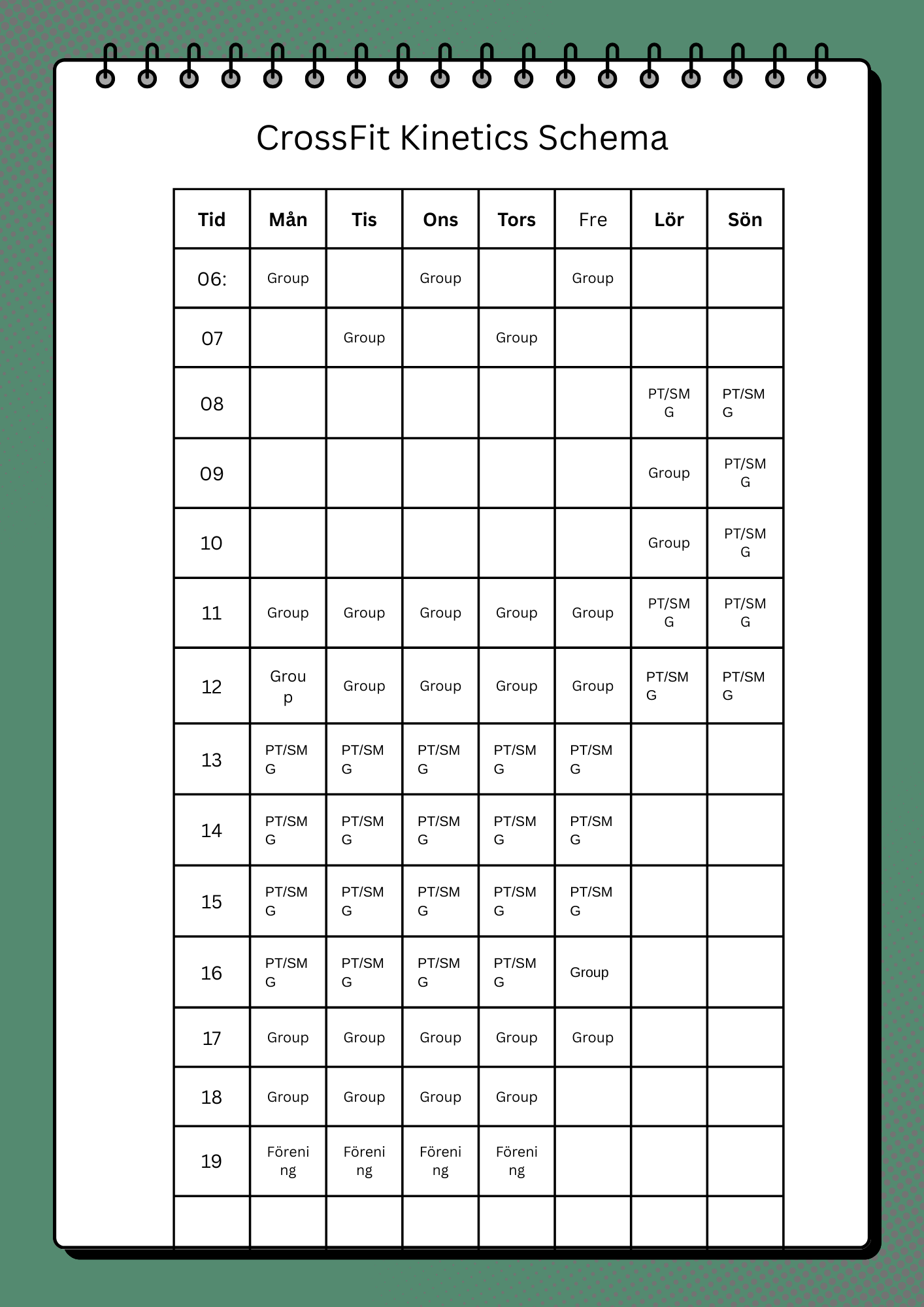 Crossfit kinetics schema